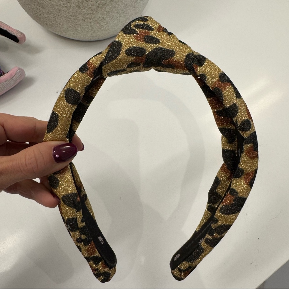 Lele Sadoughi glitter animal print headband